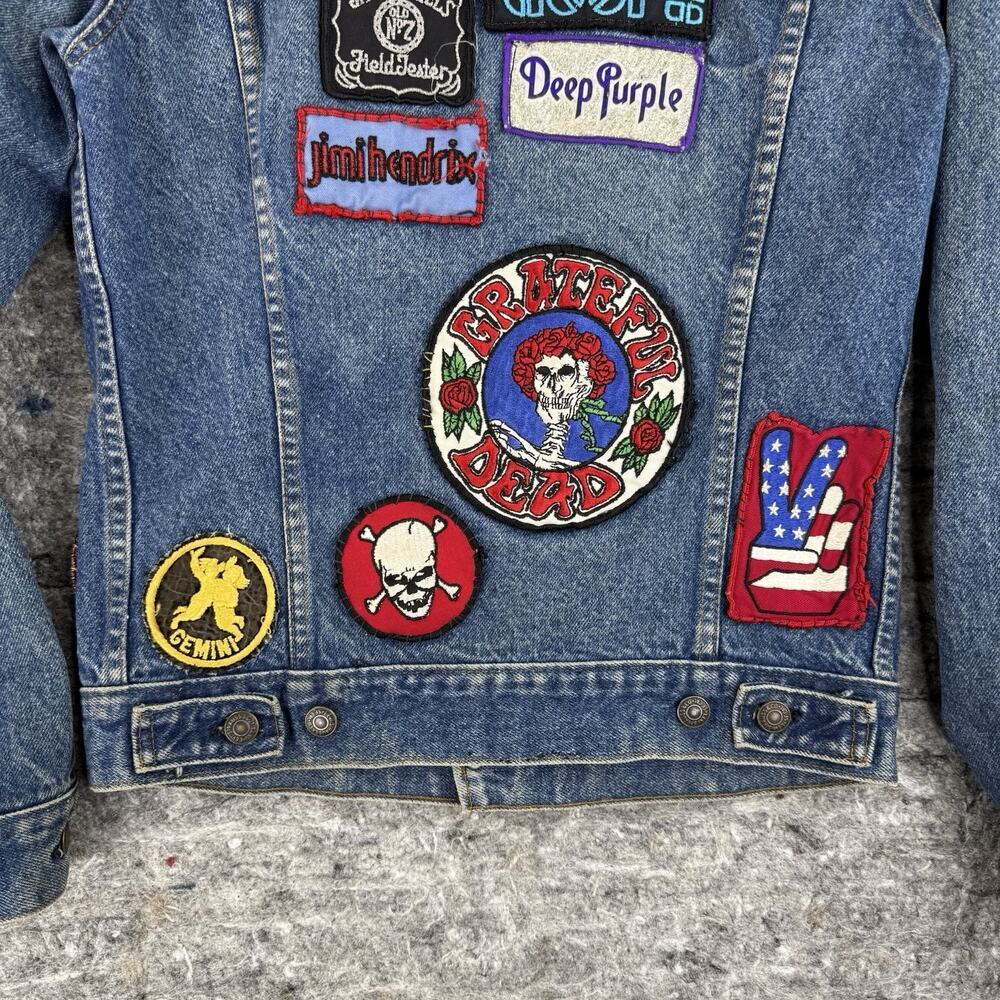 Vintage Levis Jacket Blue Denim Trucker Patch 71205 0217 Made USA Sz 36L WPL 423 - Picture 14 of 16
